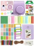 fujifilm instax mini 11 deluxe 8 in 1 accessory bundle kit case album stickers frames and quality photo microfiber cloth (lilac purple) logo