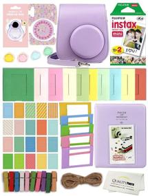 img 2 attached to Fujifilm Instax Mini 11 Deluxe 8 In 1 Accessory Bundle Kit Case Album Stickers Frames And Quality Photo Microfiber Cloth (Lilac Purple)