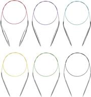 metal magic loop circular knitting needles set - 40 inch - size 15, 13, 11, 10, 9, 8, 7, 6, 5, 4, 2, 0 logo