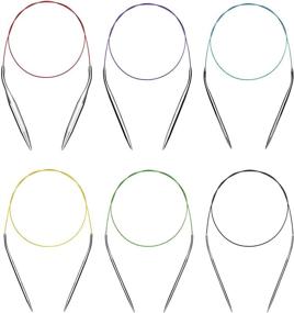 img 4 attached to Metal Magic Loop Circular Knitting Needles Set - 40 Inch - Size 15, 13, 11, 10, 9, 8, 7, 6, 5, 4, 2, 0