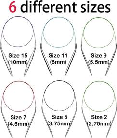 img 3 attached to Metal Magic Loop Circular Knitting Needles Set - 40 Inch - Size 15, 13, 11, 10, 9, 8, 7, 6, 5, 4, 2, 0