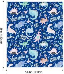 img 1 attached to Dinosaurs Blanket Throw Animals Kawaii