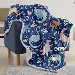 img 3 attached to Dinosaurs Blanket Throw Animals Kawaii