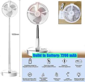 img 2 attached to Versatile Portable Desk Table Fan: Adjustable Height, Telescopic, Rechargeable, with Mist, LED Lamp – Perfect for Outdoor Camping, Fishing, and Travel