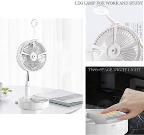 img 1 attached to Versatile Portable Desk Table Fan: Adjustable Height, Telescopic, Rechargeable, with Mist, LED Lamp – Perfect for Outdoor Camping, Fishing, and Travel