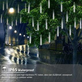 img 3 attached to 🚿 GPODER Shower Rain Lights 30CM: Waterproof Spiral Tubes Meteor Lights for Christmas Decoration