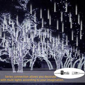 img 1 attached to 🚿 GPODER Shower Rain Lights 30CM: Waterproof Spiral Tubes Meteor Lights for Christmas Decoration