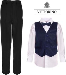 img 3 attached to 👔 Vittorino 3-Piece Holiday Hankerchief Velvet Boys' Clothing and Suits & Sport Coats Set: An Elegant Choice for Festive Occasions