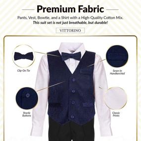 img 1 attached to 👔 Vittorino 3-Piece Holiday Hankerchief Velvet Boys' Clothing and Suits & Sport Coats Set: An Elegant Choice for Festive Occasions
