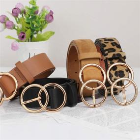 img 1 attached to JASGOOD Leather Double Buckle Dresses Women's Accessories