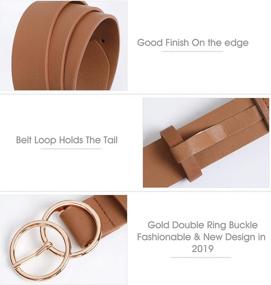 img 3 attached to JASGOOD Leather Double Buckle Dresses Women's Accessories