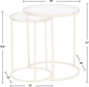 img 1 attached to 🌟 FirsTime & Co. Stark Gold Nesting End Table Set: American Crafted 2-Piece, Elegant Gold Design, 18 x 18 x 21 inches