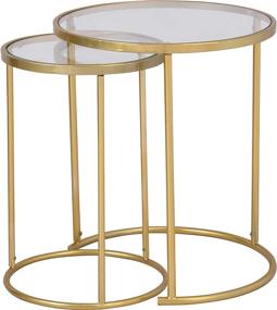 img 3 attached to 🌟 FirsTime & Co. Stark Gold Nesting End Table Set: American Crafted 2-Piece, Elegant Gold Design, 18 x 18 x 21 inches