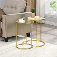 🌟 firstime & co. stark gold nesting end table set: american crafted 2-piece, elegant gold design, 18 x 18 x 21 inches logo