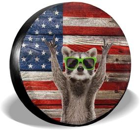 img 4 attached to 🦝 Hitamus Funny Raccoon Spare Tire Cover: Waterproof, Dust-Proof Tire Wheel Protector for Jeep Wrangler, RV, SUV, Truck, Travel Trailer, and More (14"-17" Universal Fit)