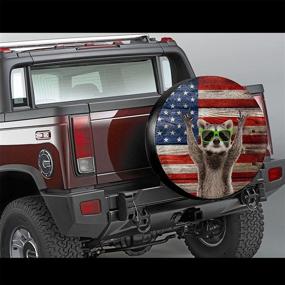 img 3 attached to 🦝 Hitamus Funny Raccoon Spare Tire Cover: Waterproof, Dust-Proof Tire Wheel Protector for Jeep Wrangler, RV, SUV, Truck, Travel Trailer, and More (14"-17" Universal Fit)