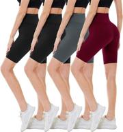 🩳 campsnail 4 pack women's biker shorts – 8" high waist tummy control for workout, yoga, running, compression exercise логотип