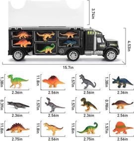 img 2 attached to Dinosaur Truck Carrier with Stampers: The Ultimate Prehistoric Adventure!