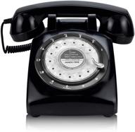 classic style dial telephone - glodeals retro rotary telephone, 1960's design for home and office (black) logo