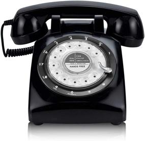 img 4 attached to Classic Style Dial Telephone - Glodeals Retro Rotary Telephone, 1960's Design for Home and Office (Black)