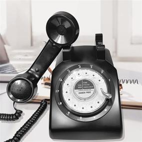 img 3 attached to Classic Style Dial Telephone - Glodeals Retro Rotary Telephone, 1960's Design for Home and Office (Black)