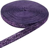 🎀 10 sparkling glitter velvet ribbons for wedding, diy crafting, glitter strip bow decoration (purple, 3/8 inch) logo