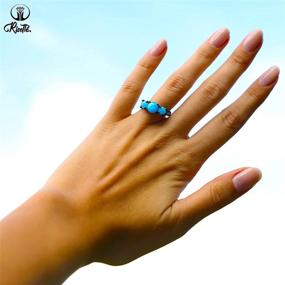 img 1 attached to 💍 Ocean Blue Fire Simulated Opal Ring: Stunning Black Gold Plated Wedding Band with Fashion Cubic Zirconia for Black Women Engagement