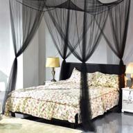 🛏️ goflame black king size bed canopy mosquito net - easy installation, 4 corners post, no chemicals added, netting bedding logo