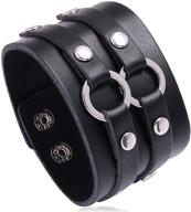 nsitbbuery alloy wristband leather bracelet logo