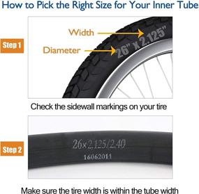 img 3 attached to 🔧 LotFancy Set of 2 Bike Tubes (26 x 2.125/2.35/2.40 inch), 32mm Schrader Valve, 26 Inch Bicycle Tire Tubes for Mountain Bike, Cruiser, Kids Bike + 2 Nylon Plastic Tire Levers