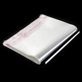 img 4 attached to 🛍️ FengWu 200 Pack 10”X 13”Clear OPP Cello Bags Plastic Cellophane Bags Self Seal Resealable Clear Sleeves Storage Bags for T-Shirts, Clothing, Pictures, Photos, Mats, Packaging, Shipping & FBA