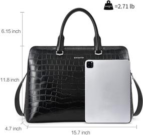 img 1 attached to BOSTANTEN Briefcase For Women Leather Laptop Bag Business Work Tote Stylish Black