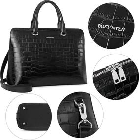 img 2 attached to BOSTANTEN Briefcase For Women Leather Laptop Bag Business Work Tote Stylish Black