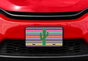 img 1 attached to Amcove License Plate Serape Cactus Decorative Car Front License Plate