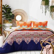 🛏️ exclusivo mezcla bohemia king size comforter set - rich prints, soft & reversible - 3 piece set (92x104 inch) - 250 gsm filling - decorative bedding logo