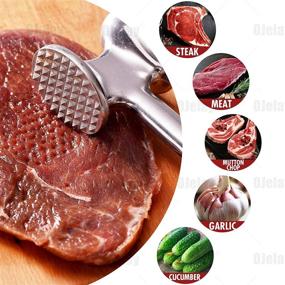 img 2 attached to OJelay Heavy Duty Meat Tenderizer Mallet: Dual Side Steak Chicken Pounder for Enhanced Meat Softening - Nonslip Grip, Superior Meat Softener Hammer