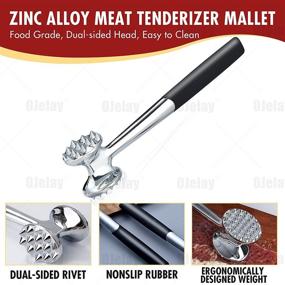 img 1 attached to OJelay Heavy Duty Meat Tenderizer Mallet: Dual Side Steak Chicken Pounder for Enhanced Meat Softening - Nonslip Grip, Superior Meat Softener Hammer