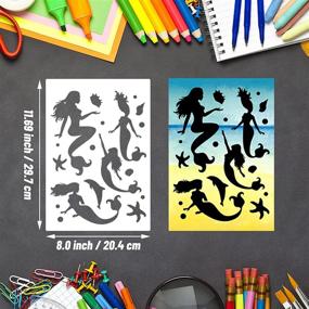 img 3 attached to 🖌️ Pack of 16 Journal Stencils | Reusable Stencils for Canvas, Wood, and More | Multiple Large Elements for Painting | Perfect for Kids, Adults, Halloween, Christmas, Scrapbooking, Drawing, DIY Home Decor, Walls