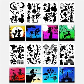 img 2 attached to 🖌️ Pack of 16 Journal Stencils | Reusable Stencils for Canvas, Wood, and More | Multiple Large Elements for Painting | Perfect for Kids, Adults, Halloween, Christmas, Scrapbooking, Drawing, DIY Home Decor, Walls