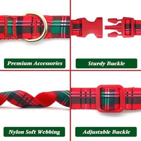 img 2 attached to Azusa Christmas Dog Collar: Bowtie Holiday Plaid with Cute Antler Design, Adjustable Size - Suitable for Small to Medium Dogs