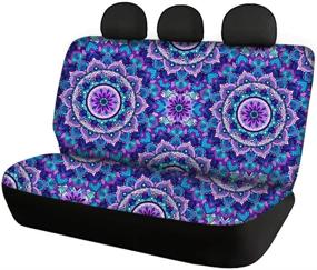 img 1 attached to POLERO Lotus Bohemian Style Mandala Blue Car Seat Cover For Women Ladies Auto Accessories Interior Protective Cover Universal Fit