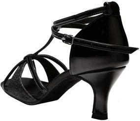 img 2 attached to 👠 Dance Shoes for Women: Latin Salsa Bachata Shoes with Suede Sole & 2.76'' Heel - Perfect for Weddings and Performance