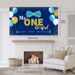 img 3 attached to 🎂 Blue Boy's 1st Birthday Mr. Onederful Party Decoration Photography Backdrop - Boy Toddler Little Man First Birthday Cake Table Decor Banner