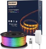 🔌 maxonar led strip lights wifi (16.4ft/5m) works with alexa and google home, smart phone controlled diy kit, rgb multicolor waterproof ip65, ideal for christmas decoration, amazon echo compatible логотип