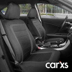 img 2 attached to 🚗 Enhance Your Car's Interior with carXS FreshMesh Charcoal Car Seat Covers – Premium Sideless Design for Front Seats with Armrests, Universal Fit for Auto Truck Van SUV