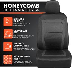 img 3 attached to 🚗 Enhance Your Car's Interior with carXS FreshMesh Charcoal Car Seat Covers – Premium Sideless Design for Front Seats with Armrests, Universal Fit for Auto Truck Van SUV