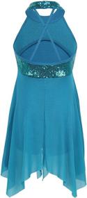 img 3 attached to Zdhoor Lyrical Criss Cross Dancewear Turquoise