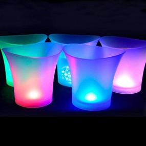 img 1 attached to 🍾 LED Ice Bucket 5L Color-Changing Plastic Champagne Wine Bucket for Parties, Home, Bars, KTV Clubs