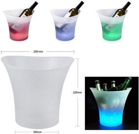 img 3 attached to 🍾 LED Ice Bucket 5L Color-Changing Plastic Champagne Wine Bucket for Parties, Home, Bars, KTV Clubs