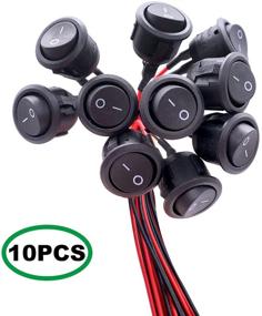 img 2 attached to 🔘 Twidec 10Pcs Round Rocker Switch - AC 6A/250V 10A/125V SPST - 2 Pins 2 Position On/Off - Car Boat Round Black Toggle Switch - Pre-soldered Wires - 1 Year Quality Assurance (KCD1-X-Y)